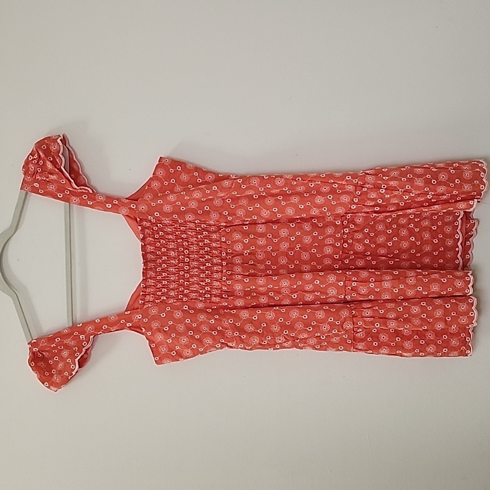 Betsey Johnson Y2K Ditsy Eyelet Bustier Coral Pink Baby Doll Dress Romantic Sz M - Picture 11 of 16